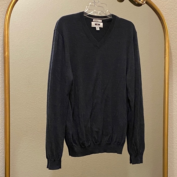 Joseph Abboud Men's Classic Black V-Neck 100% Merino Wool Sweater Size XL - Picture 5 of 9